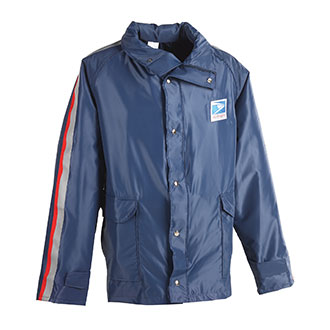 Mens Traditional Postal Hooded Rain Jacket for Letter Carriers and Motor Vehicle Service Operators