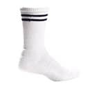 White Crew Length Socks with Spandex - Large