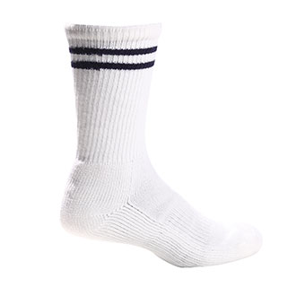 White Crew Length Socks with Spandex - Medium